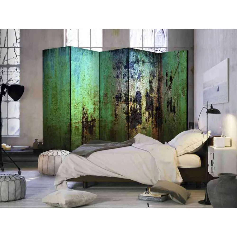 Wohnen Wohnzimmer-Regale|Paravents*5-teiliger Paravent Shabby Chic Metall - Livela