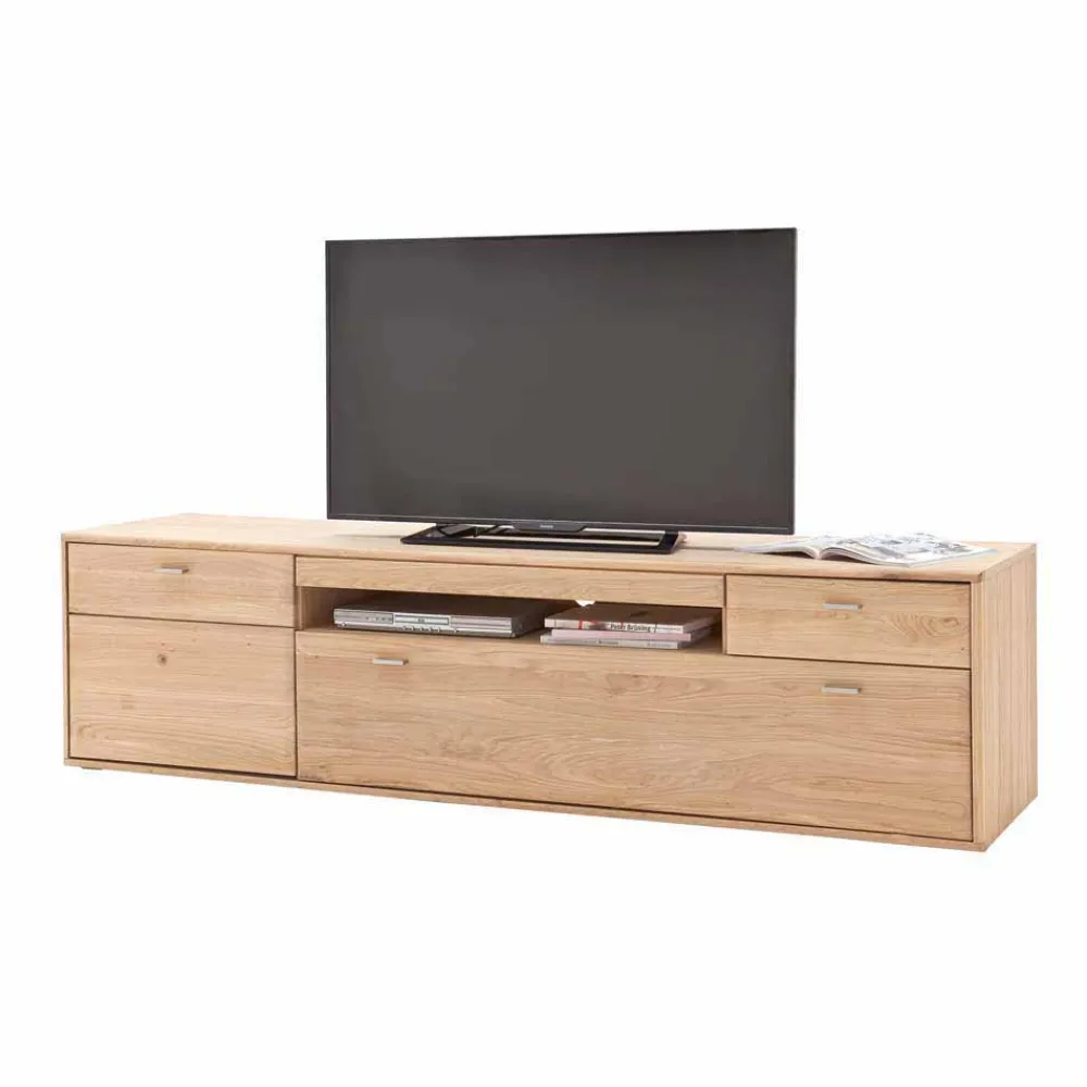 Wohnen Teilmassive TV Anbauwand in Eiche - Vernella (vierteilig)