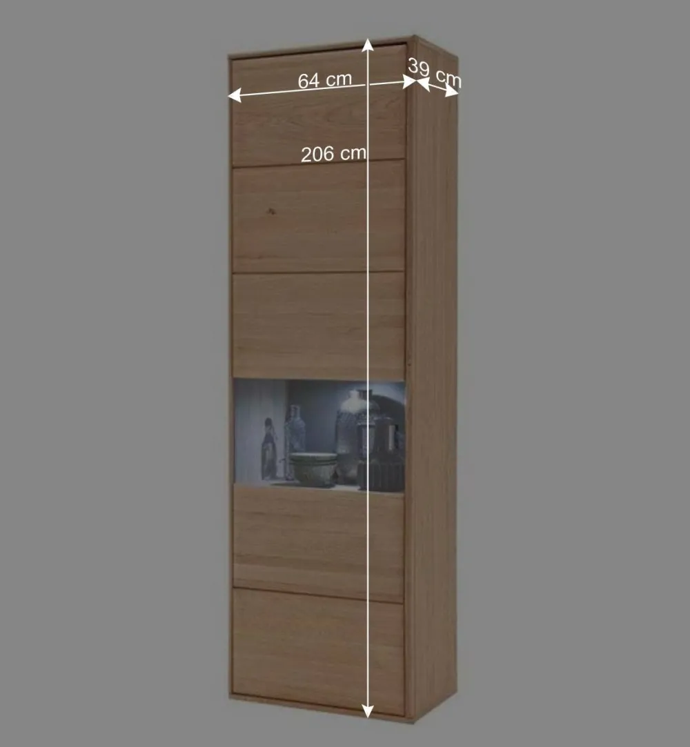 Wohnen Teilmassive TV Anbauwand in Eiche - Vernella (vierteilig)