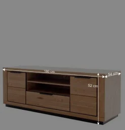 Wohnen Teilmassive TV Wohnwand - Möbelset - Vlacoma (vierteilig)