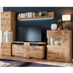 Wohnen Teilmassive Wohnkombination in Eiche - Crokas (vierteilig)