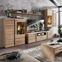 Wohnen Wohnwände|Wohnwand*Teilmassive Wohnwand Set - Mattadore (vierteilig)