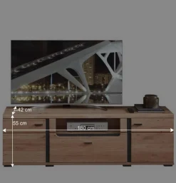 Wohnen Wohnwände|Wohnwand*Teilmassive Wohnwand Set - Mattadore (vierteilig)