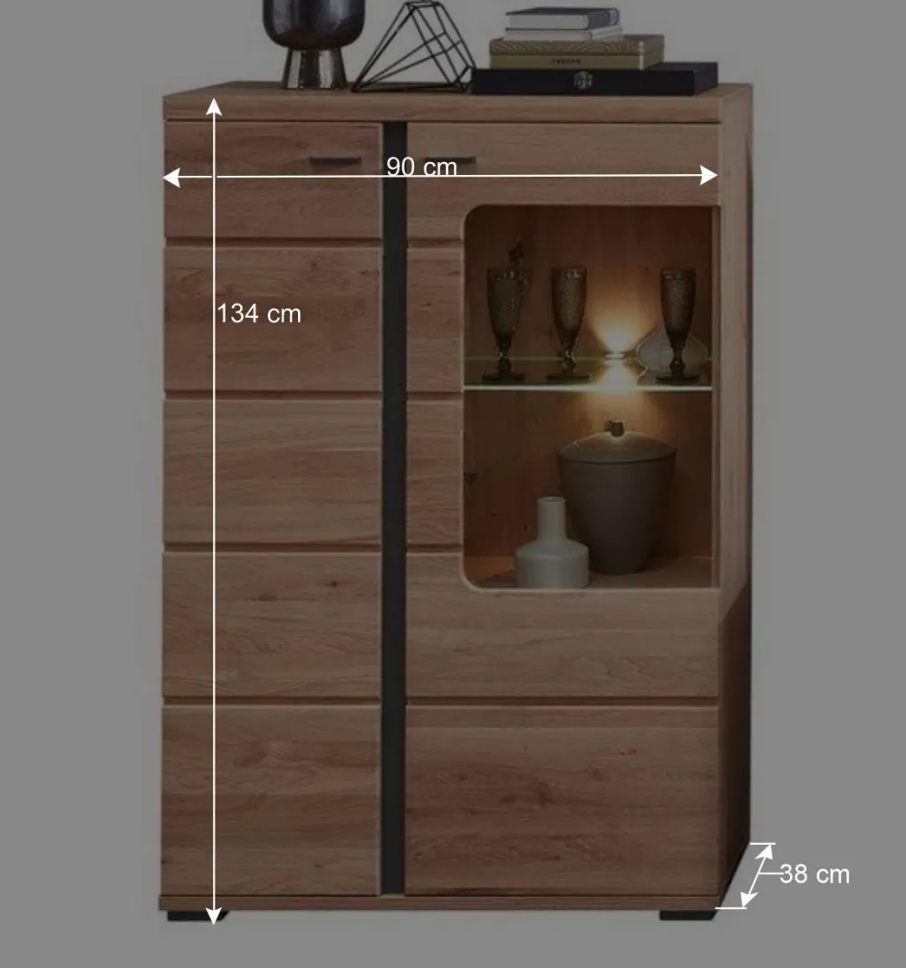 Wohnen Wohnwände|Wohnwand*Teilmassive Wohnwand Set - Mattadore (vierteilig)