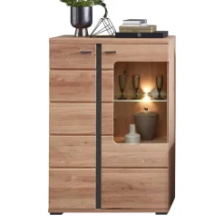 Wohnen Wohnwände|Wohnwand*Teilmassive Wohnwand Set - Mattadore (vierteilig)