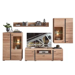 Wohnen Wohnwände|Wohnwand*Teilmassive Wohnwand Set - Mattadore (vierteilig)