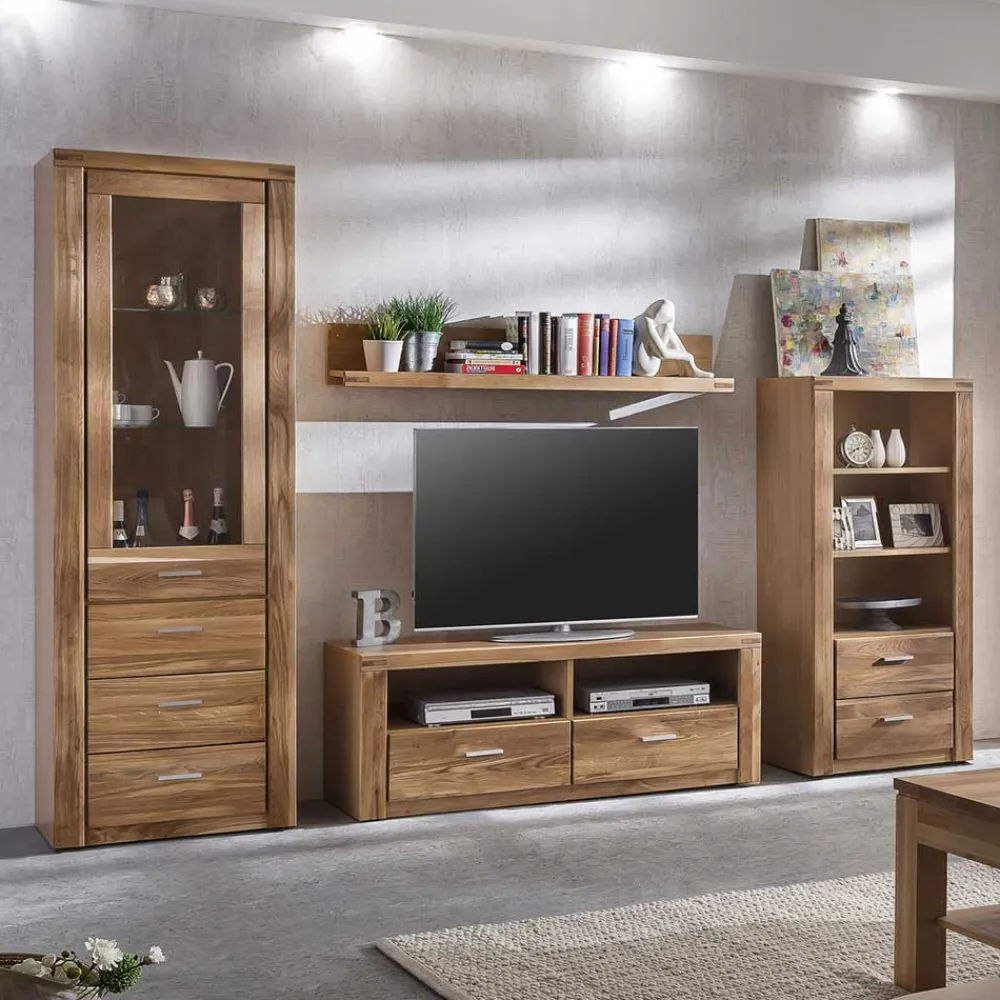 Wohnen Teilmassive Wohnzimmermöbel aus Wildeiche - Maila (vierteilig)