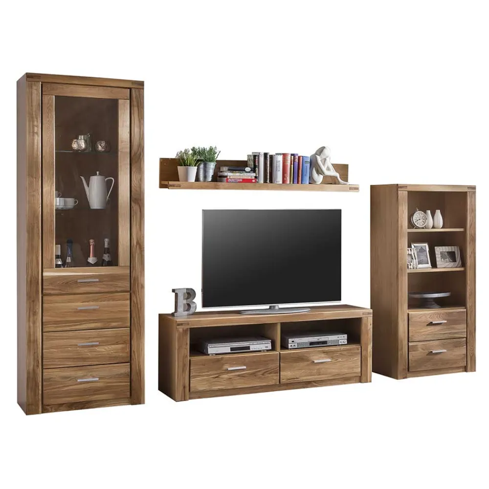 Wohnen Teilmassive Wohnzimmermöbel aus Wildeiche - Maila (vierteilig)