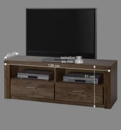 Wohnen Teilmassive Wohnzimmermöbel aus Wildeiche - Maila (vierteilig)