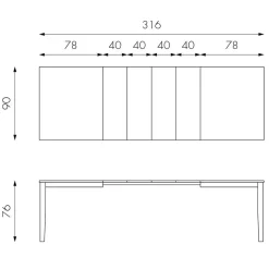 Wohnen Teilmassiver Ausziehtisch Esche Cibiao in 2 Größen