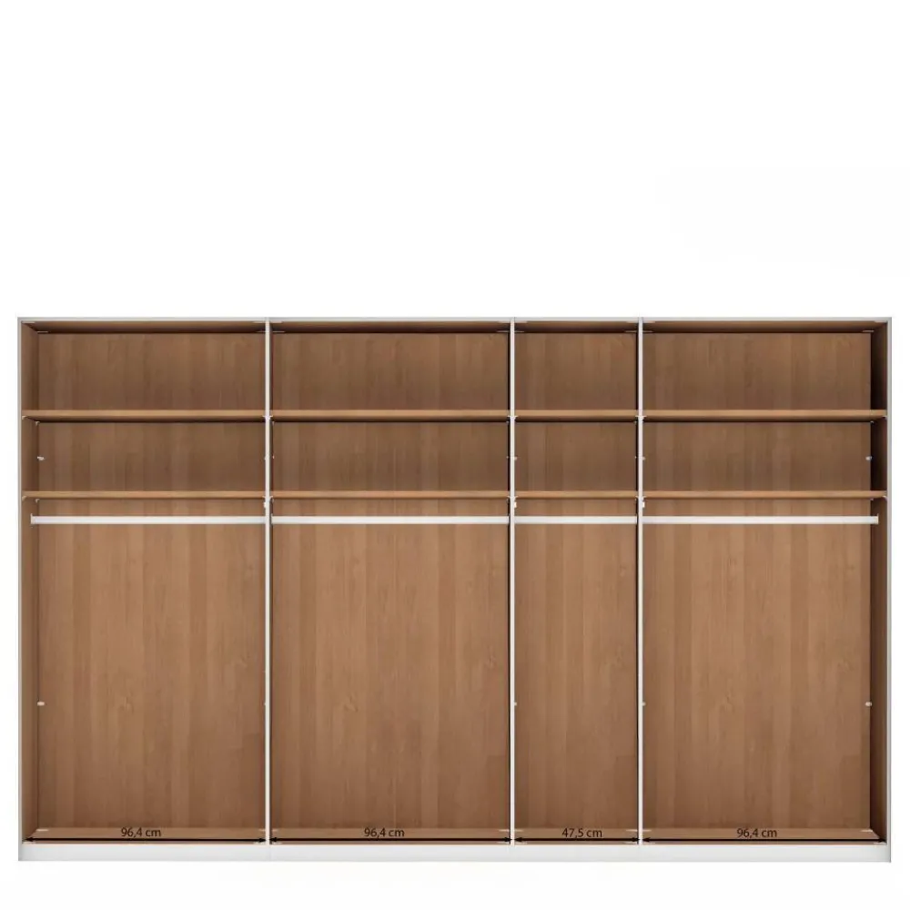 Wohnen Braune Möbel|Kleiderschränke*Teilmassiver Schrank mit sieben Türen - Hung