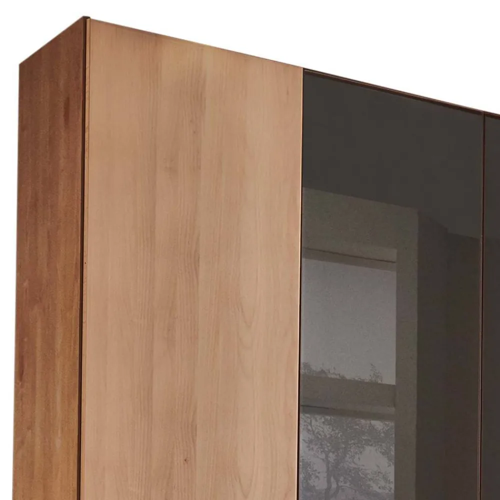 Wohnen Braune Möbel|Kleiderschränke*Teilmassiver Schrank mit sieben Türen - Hung