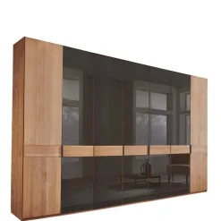 Wohnen Braune Möbel|Kleiderschränke*Teilmassiver Schrank mit sieben Türen - Hung