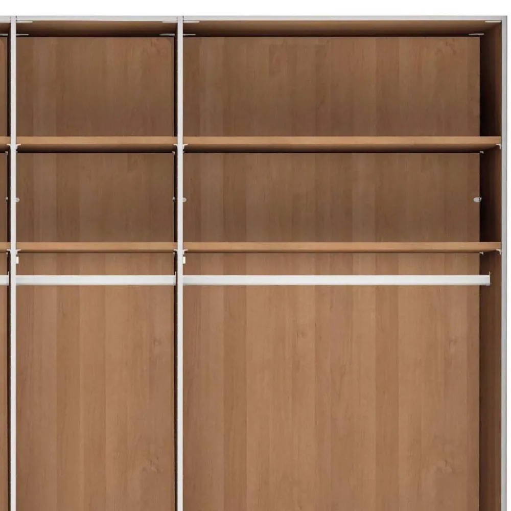 Wohnen Braune Möbel|Kleiderschränke*Teilmassiver Schrank mit sieben Türen - Hung