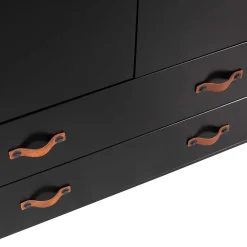 Wohnen Schränke|Kleiderschränke*Teilmassiver 94x180x40 Kiefernholz Kleiderschrank in Schwarz - Ilvessino