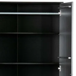 Wohnen Schränke|Kleiderschränke*Teilmassiver 94x180x40 Kiefernholz Kleiderschrank in Schwarz - Ilvessino