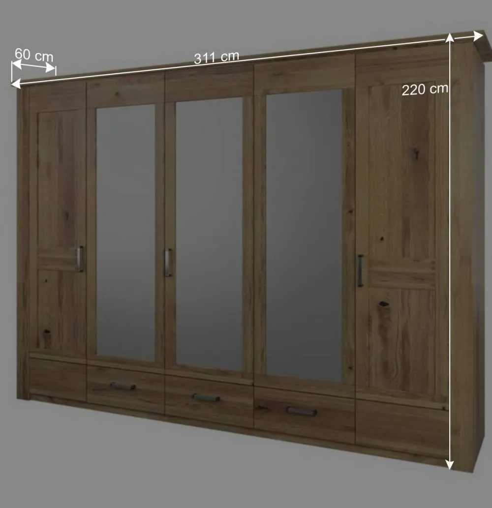 Wohnen Teilmassives Schlafzimmer Möbelset - Riostar (vierteilig)