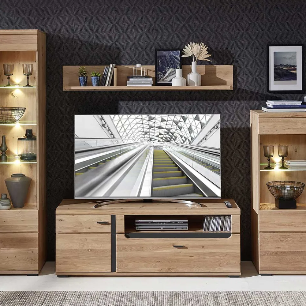 Wohnen Wohnzimmer-Regale*Teilmassives Wandboard in zwei Breiten - Latenda