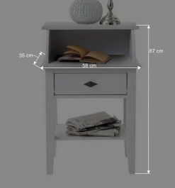 Wohnen Telefonschrank Satumare in Weiß