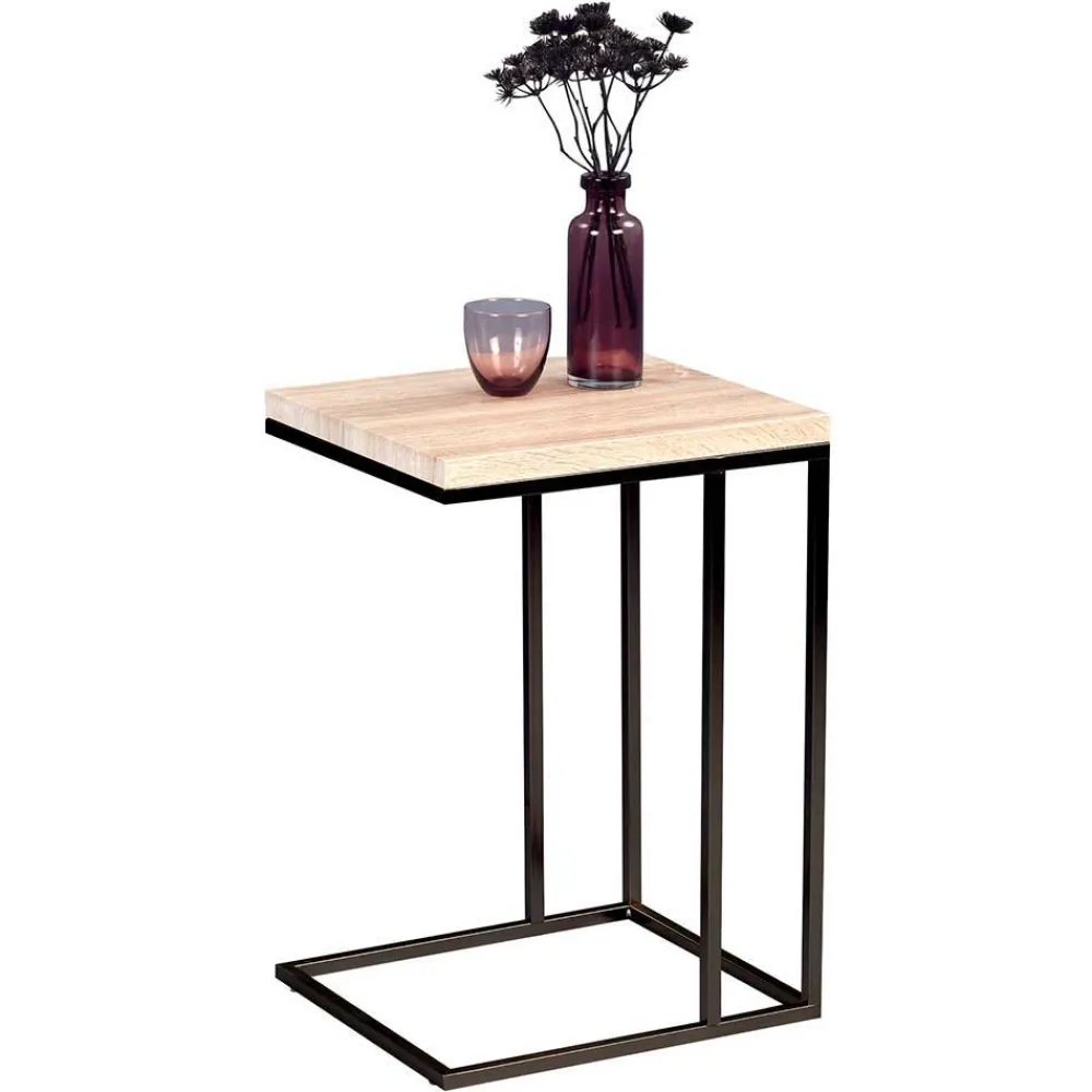 Wohnen Telefontisch in Sonoma Eiche Nachbildung Paragoma & Metall Schwarz