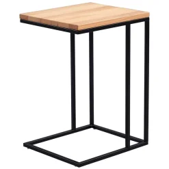 Wohnen Telefontisch mit Holzplatte Kernbuche Lowes & Metallgestell Schwarz