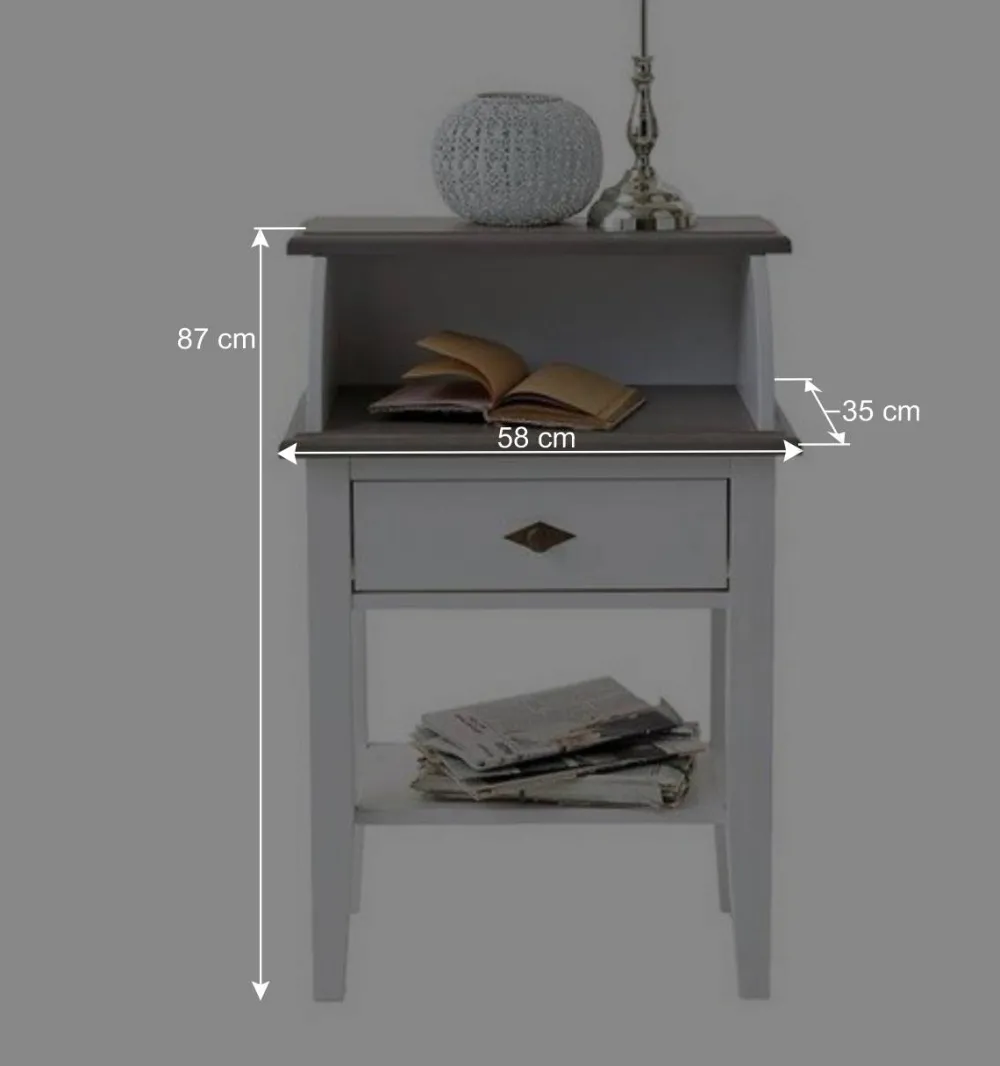 Wohnen Telefontischchen Mirandesca in Weiß