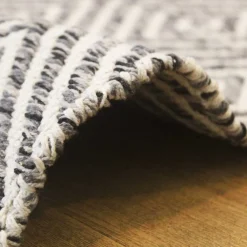 Wohnen Teppiche*Teppich aus Baumwolle in Grau und Creme - Malinsa