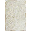 Wohnen Teppiche*Teppich aus Leder mit kurzem Fell in Creme & Gold - Meridus