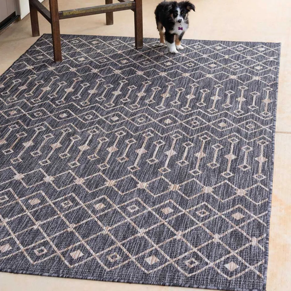 Wohnen Teppich für Balkon und Terrasse in Grau Beige - Arturo