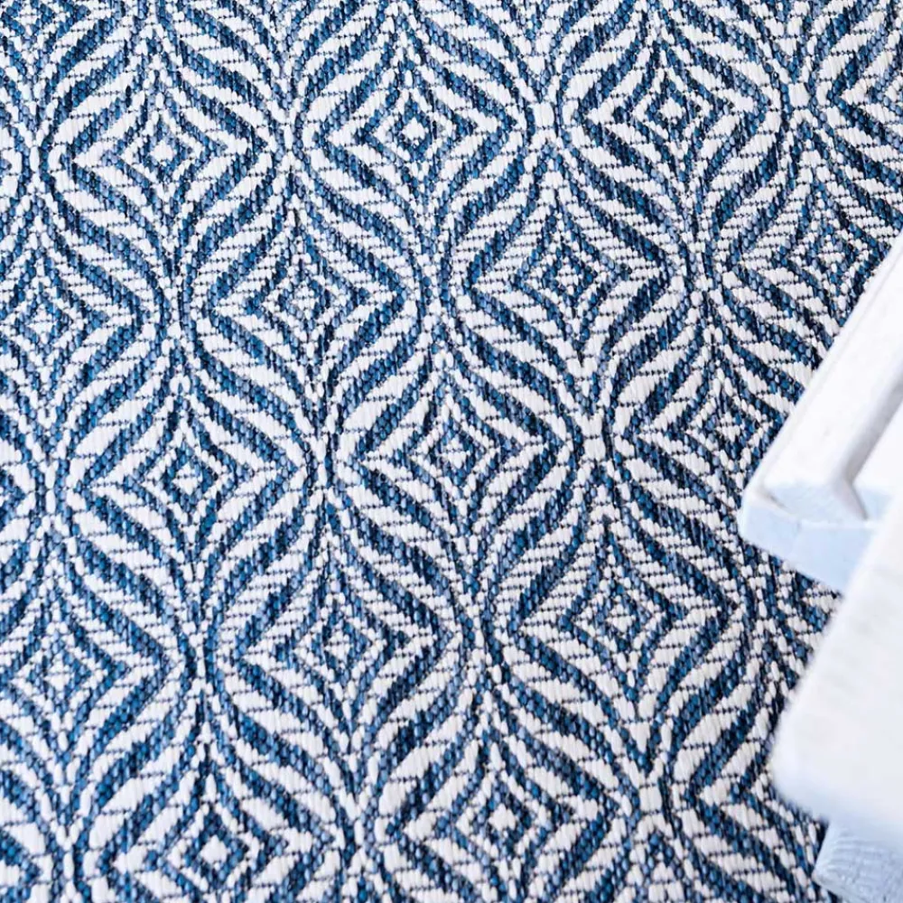 Wohnen Teppiche*Teppich für Draußen in Dunkelblau und Creme - Argyrio