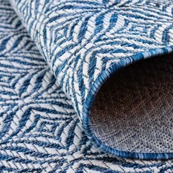 Wohnen Teppiche*Teppich für Draußen in Dunkelblau und Creme - Argyrio