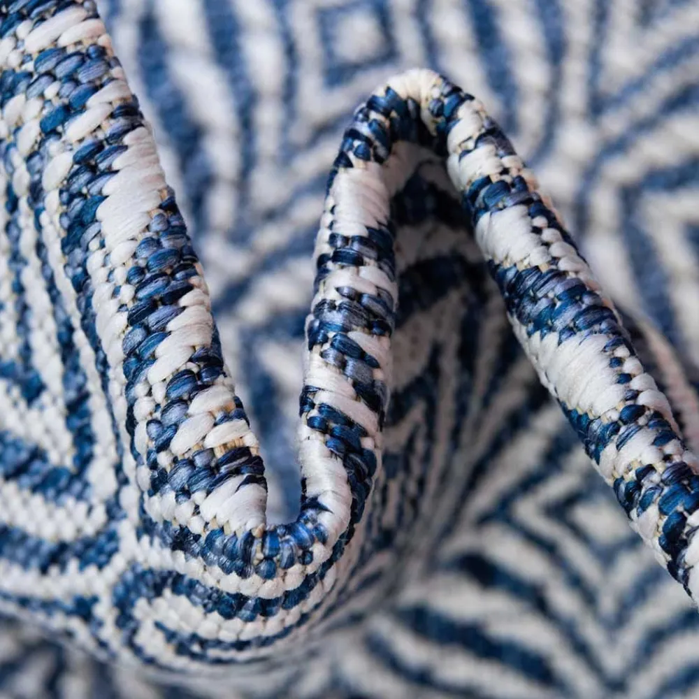 Wohnen Teppiche*Teppich für Draußen in Dunkelblau und Creme - Argyrio