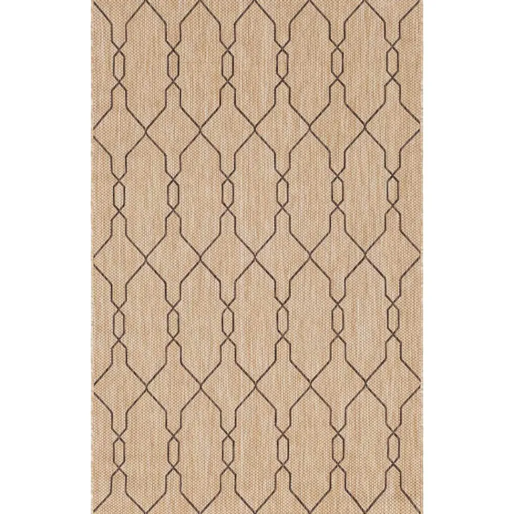 Wohnen Teppich für Terrasse und Garten in Hellbraun & Grau - Flurina