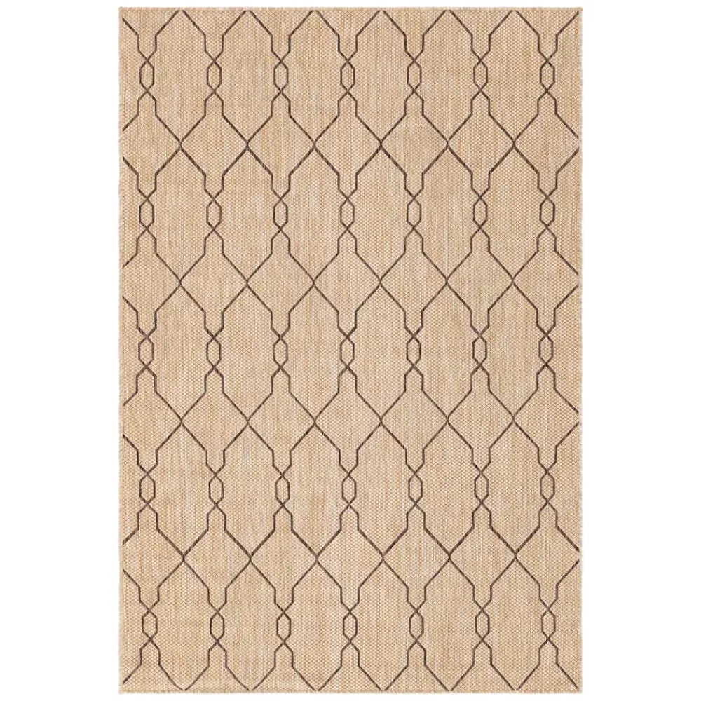 Wohnen Teppich für Terrasse und Garten in Hellbraun & Grau - Flurina