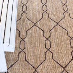 Wohnen Teppich für Terrasse und Garten in Hellbraun & Grau - Flurina