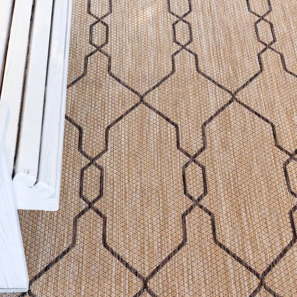 Wohnen Teppich für Terrasse und Garten in Hellbraun & Grau - Flurina