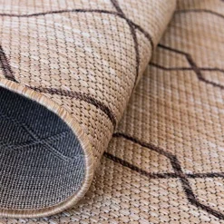 Wohnen Teppich für Terrasse und Garten in Hellbraun & Grau - Flurina