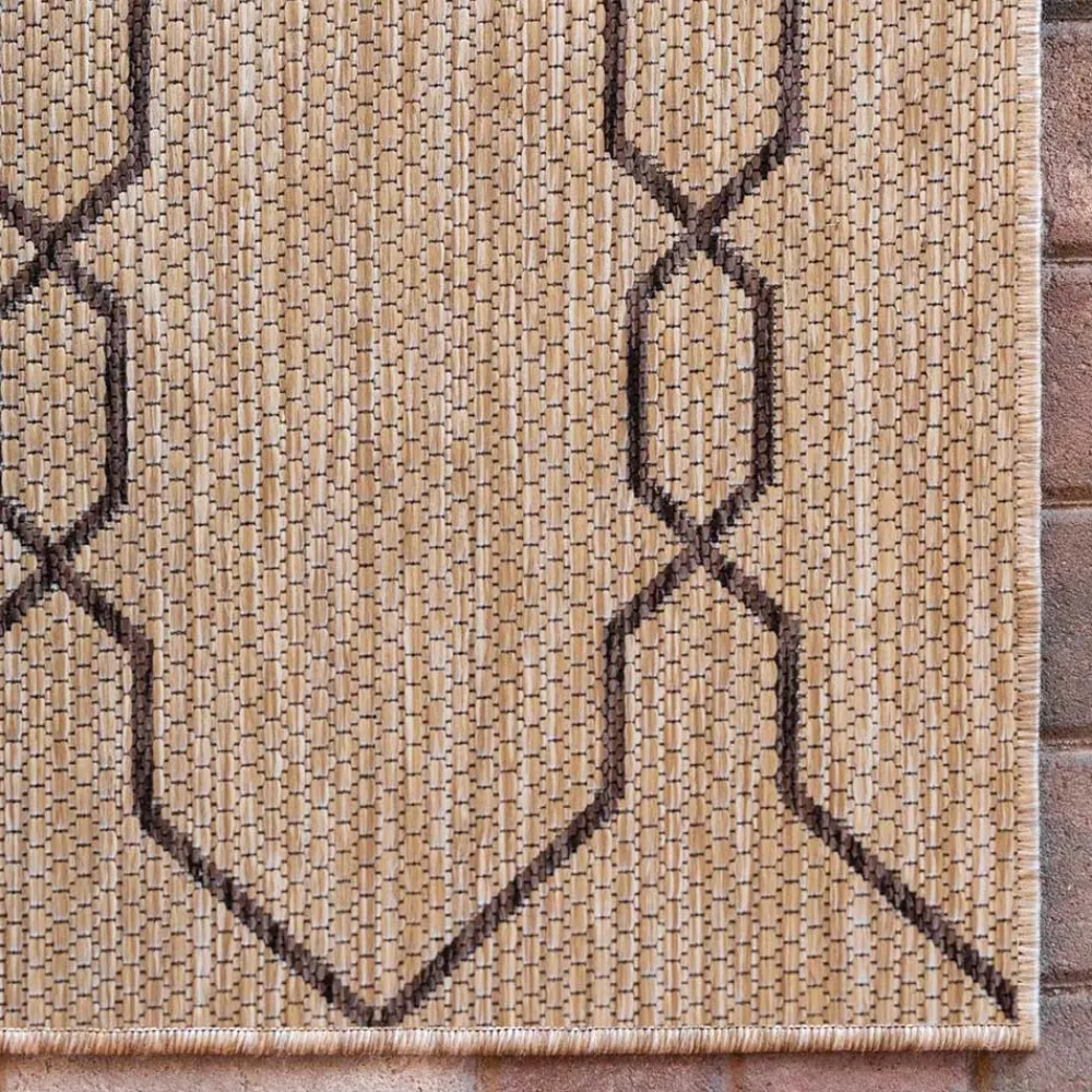 Wohnen Teppich für Terrasse und Garten in Hellbraun & Grau - Flurina