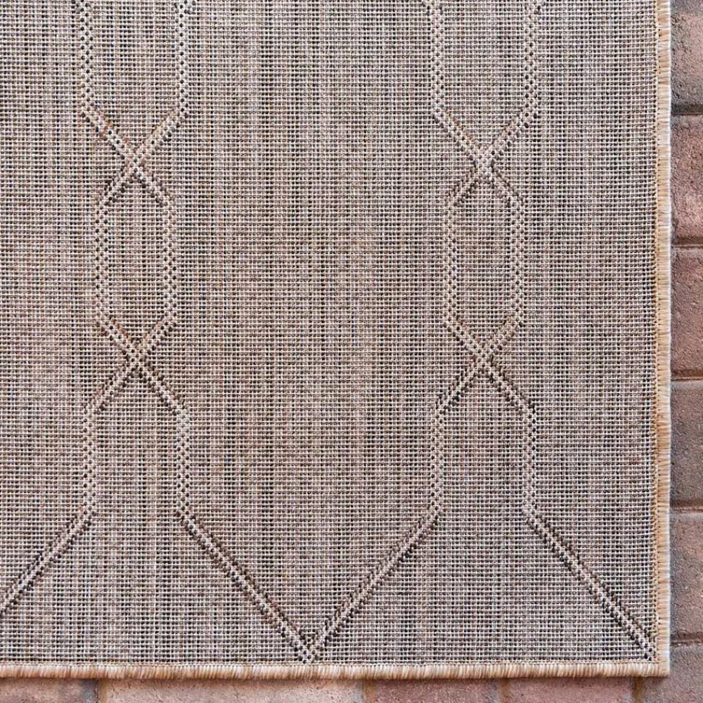 Wohnen Teppich für Terrasse und Garten in Hellbraun & Grau - Flurina