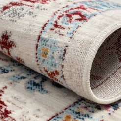 Wohnen Boho Style Möbel*Teppich in Creme mit buntem Floral-Muster - Genyna