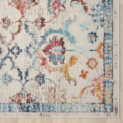 Wohnen Boho Style Möbel*Teppich in Creme mit buntem Floral-Muster - Genyna