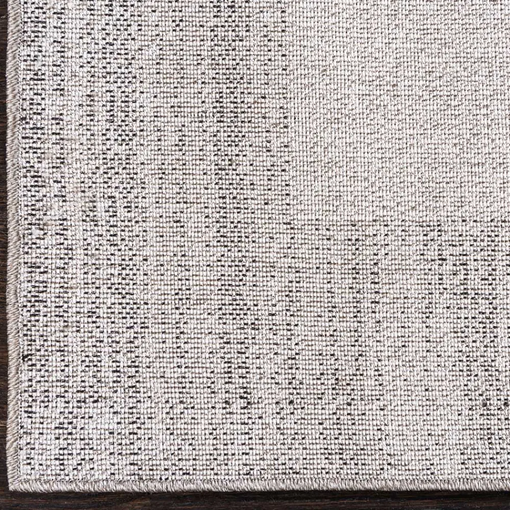 Wohnen Teppich in Hellgrau mit dunkelgrauem Rand - Armina