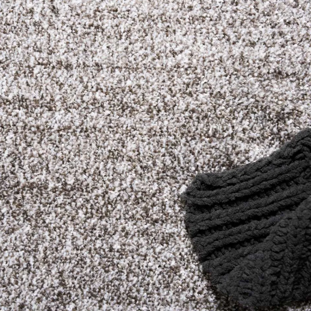 Wohnen Teppich in Hellgrau mit dunkelgrauem Rand - Armina