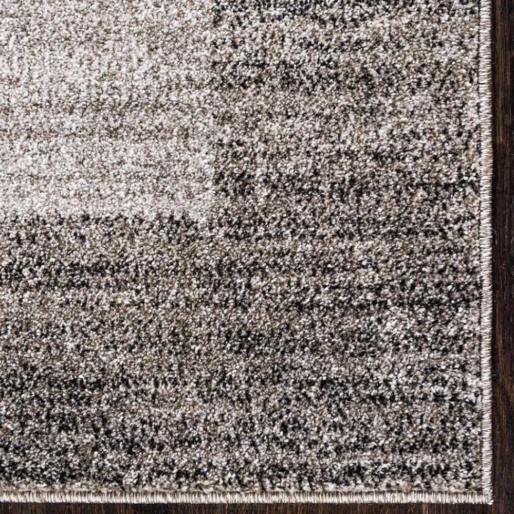 Wohnen Teppich in Hellgrau mit dunkelgrauem Rand - Armina