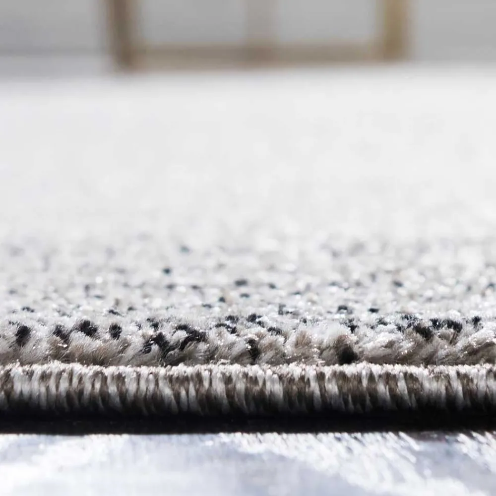 Wohnen Teppich in Hellgrau mit dunkelgrauem Rand - Armina