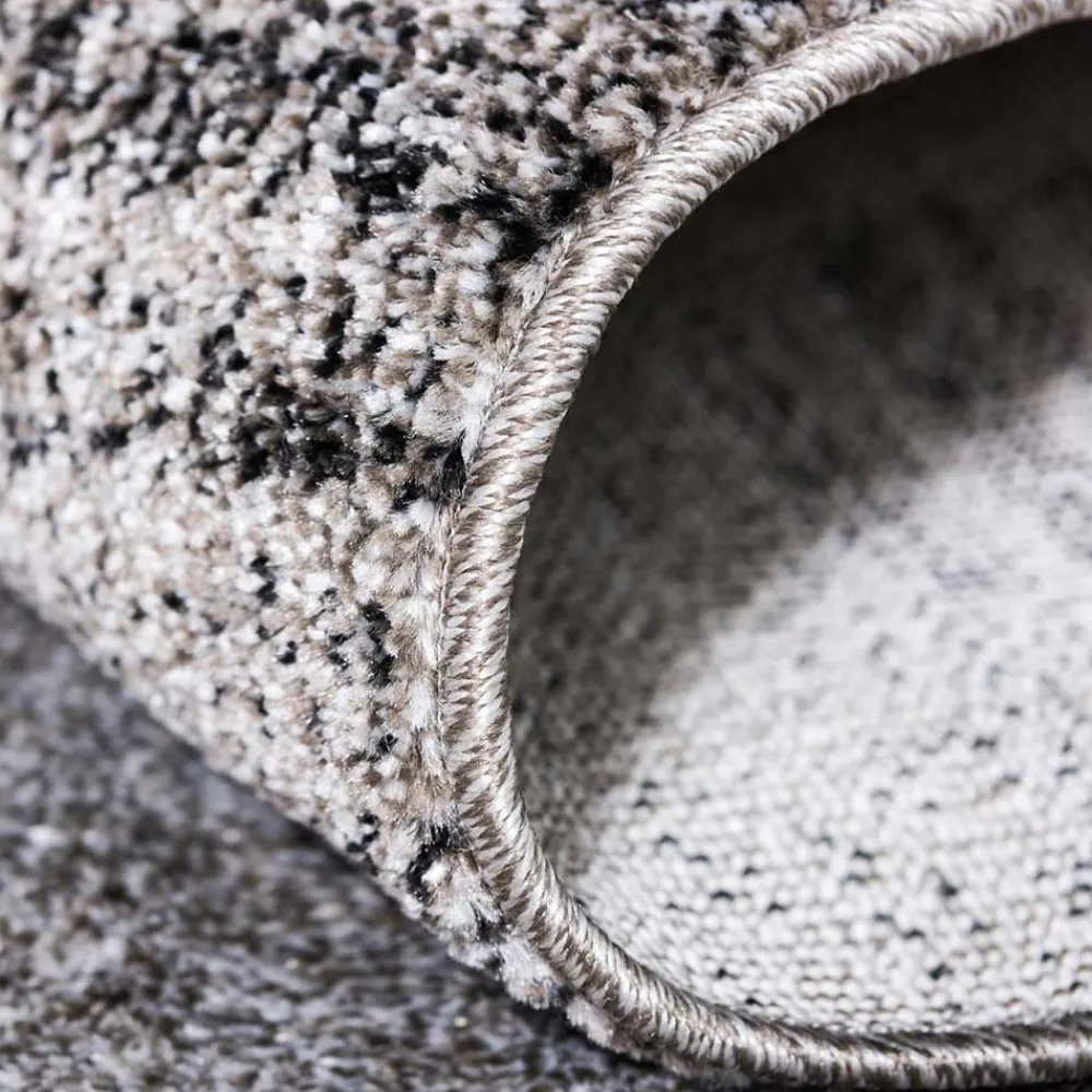 Wohnen Teppich in Hellgrau mit dunkelgrauem Rand - Armina