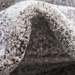 Wohnen Teppich in Hellgrau mit dunkelgrauem Rand - Armina