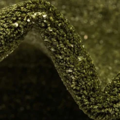 Wohnen Teppich in Oliv Grün mit Rahmen in Creme - Loritana