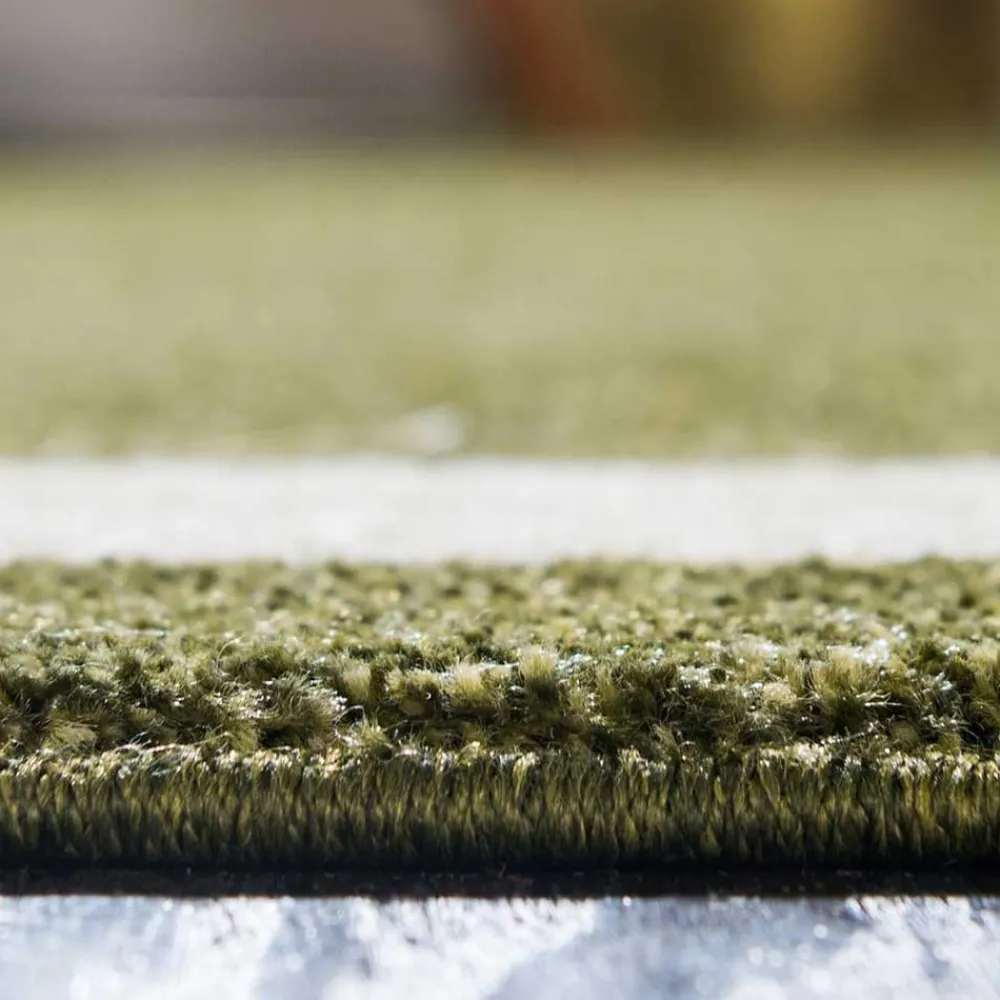 Wohnen Teppich in Oliv Grün mit Rahmen in Creme - Loritana