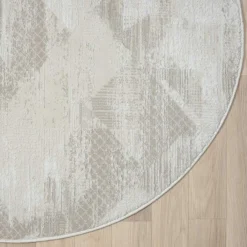 Wohnen Teppiche*Teppich in Rund - Creme und Beige - Anita